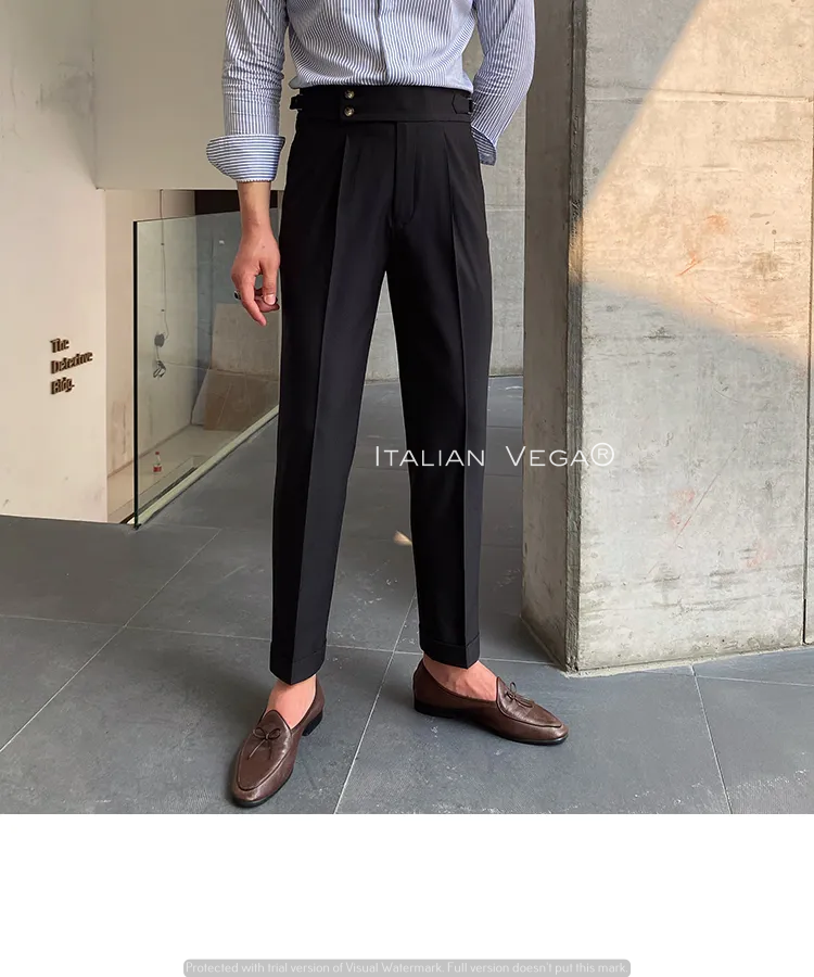 Black Signature Buttoned GURKHA PANTS by ITALIANVEGA™