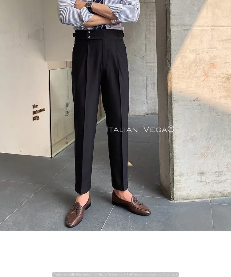 Black Signature Buttoned GURKHA PANTS by ITALIANVEGA™