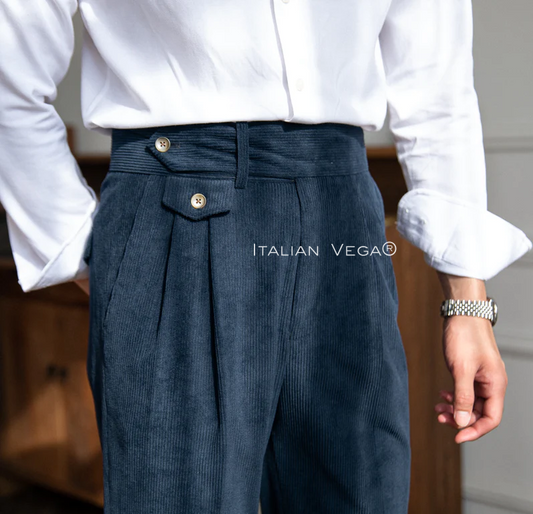 Navy Corduroy Signature Gurkha Pants by Italian Vega®